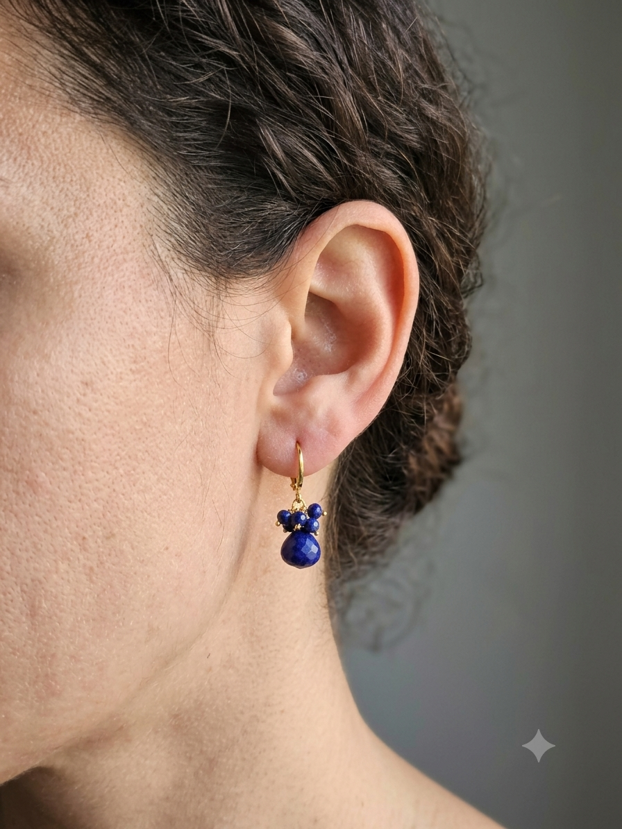 Lapiz lazuli bunch earrings