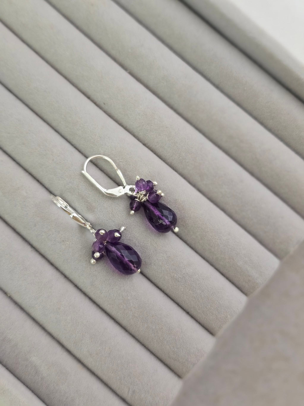 Blue Amethyst bunch earrings