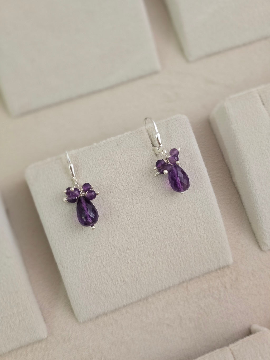 Blue Amethyst bunch earrings