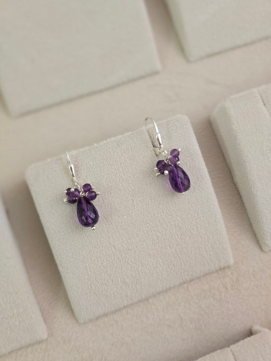 Blue Amethyst bunch earrings