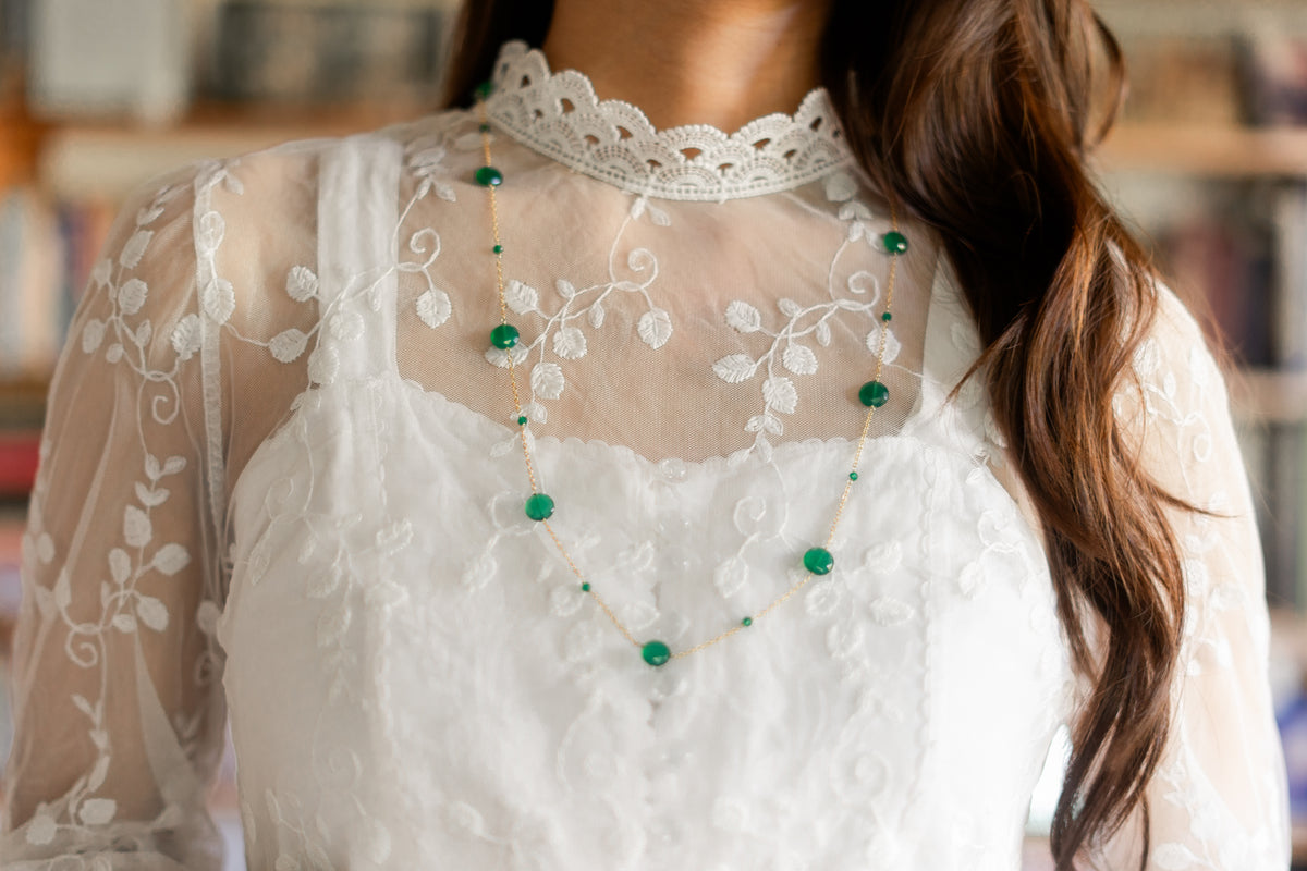 Green onyx duo necklace