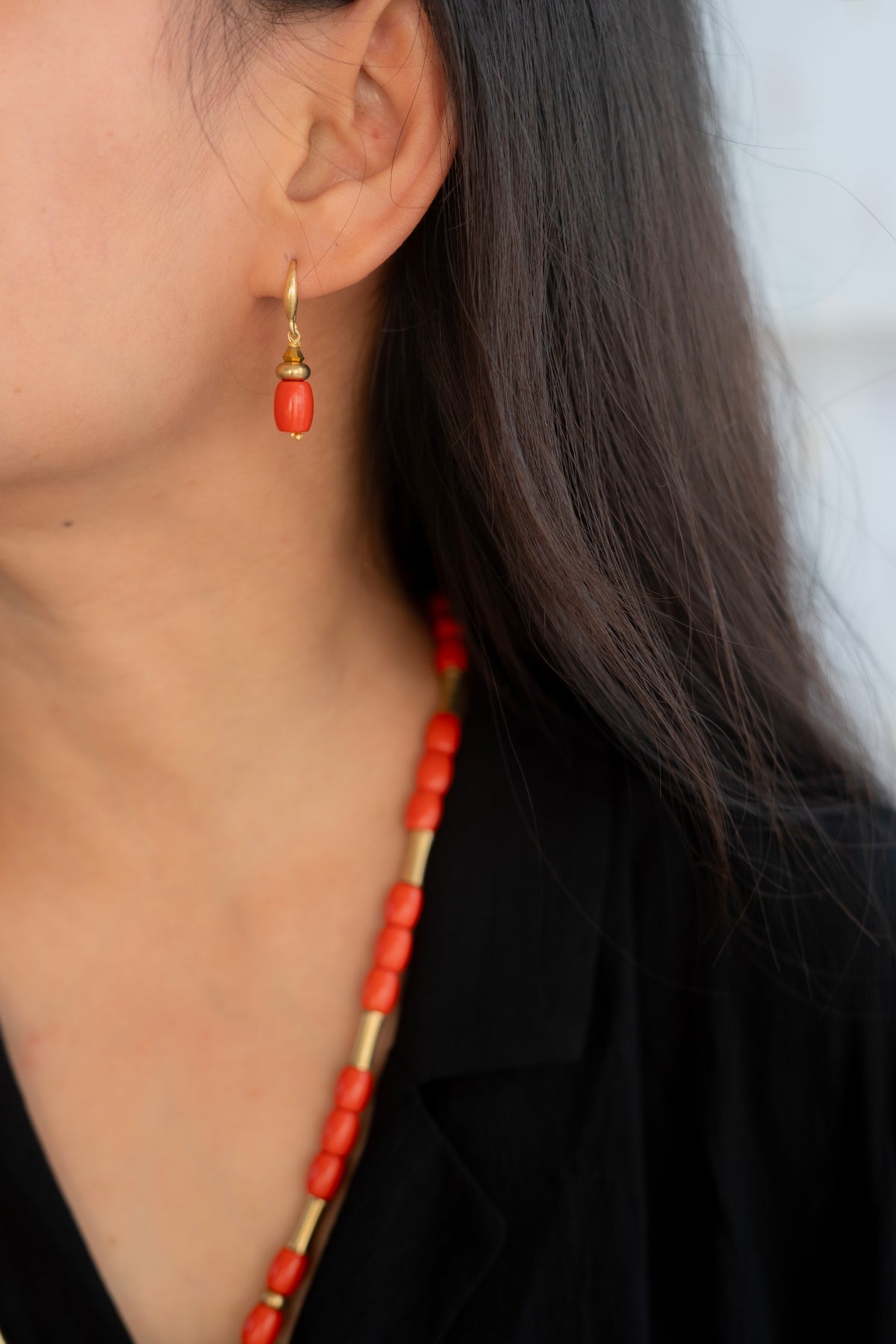 Taiwan coral necklace set