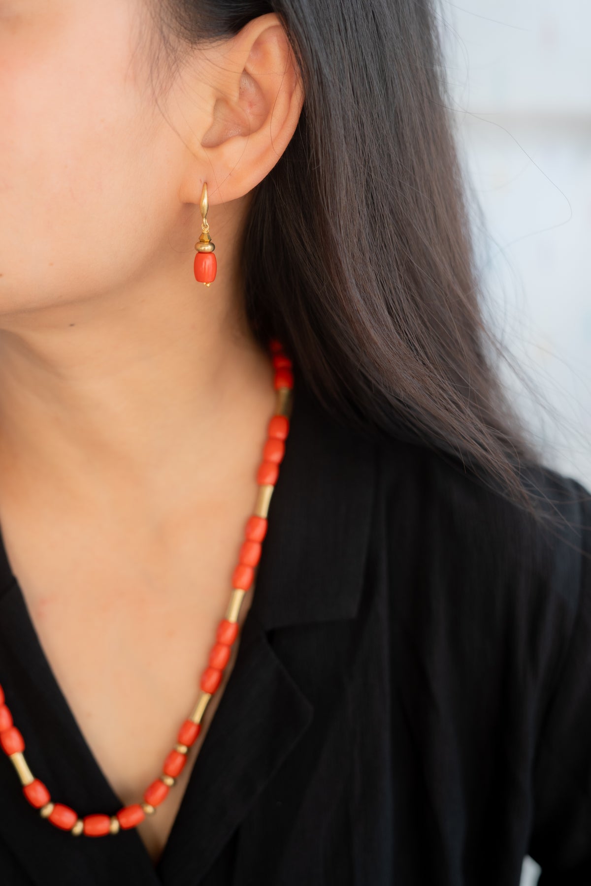 Taiwan coral necklace set