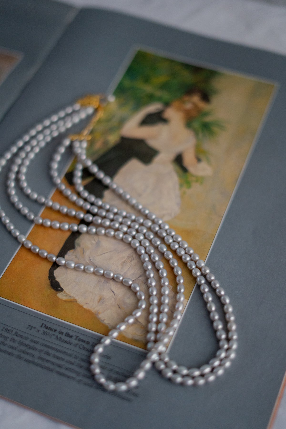 Grey fresh water pearl layered necklace