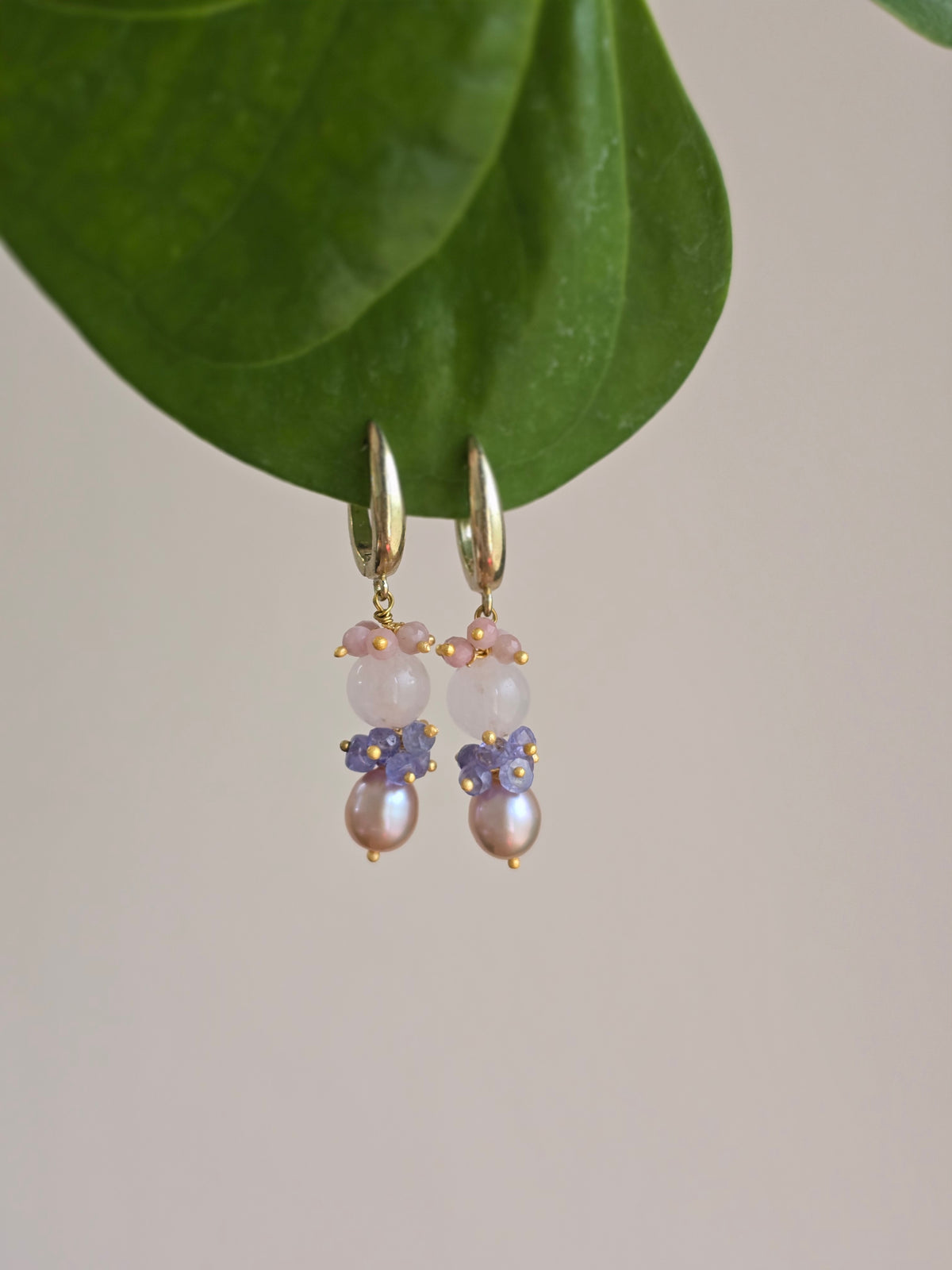 Pastel gemstone earrings