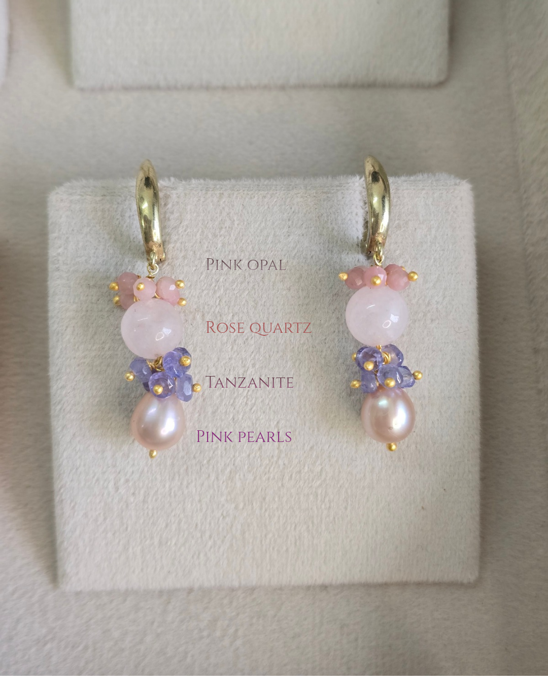Pastel gemstone earrings